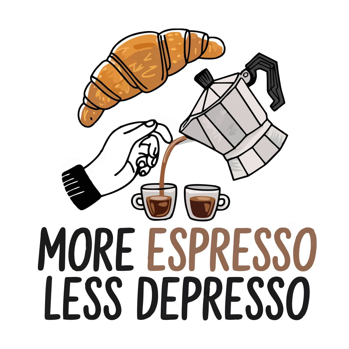 Balti  UNISEX marškinėliai "More espresso"