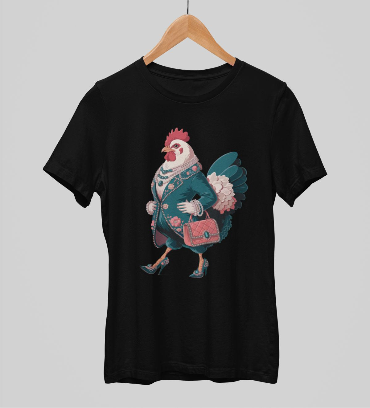 Juodi unisex marškinėliai "Ponia"