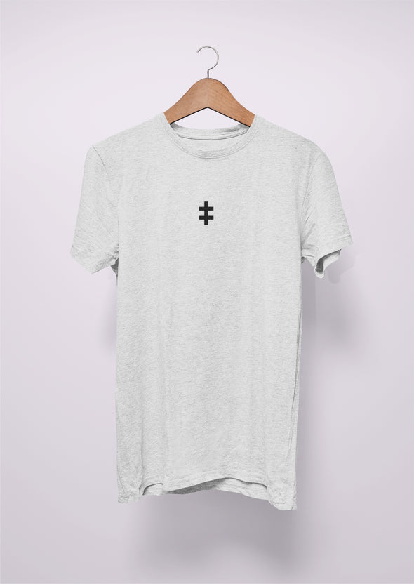 Šviesiai pilki UNISEX marškinėliai "Jogailaičių kryžius" PASKUTINIAI VIENETAI (Imperial)