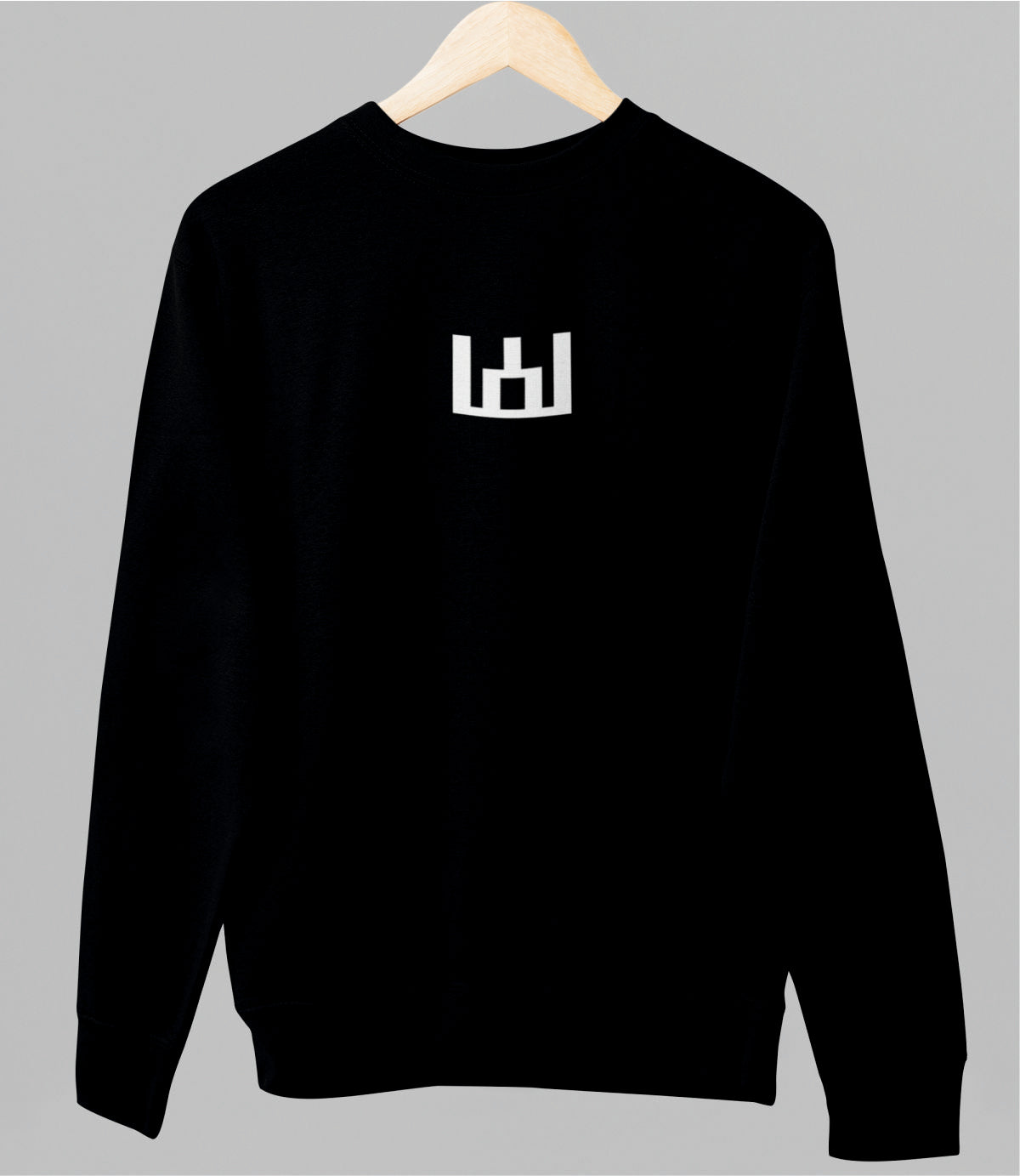 Juodas džemperis be gobtuvo "Gediminaičių stulpai" (S, M dydis) JUODOJO PENKTADIENIO pasiūlymas!