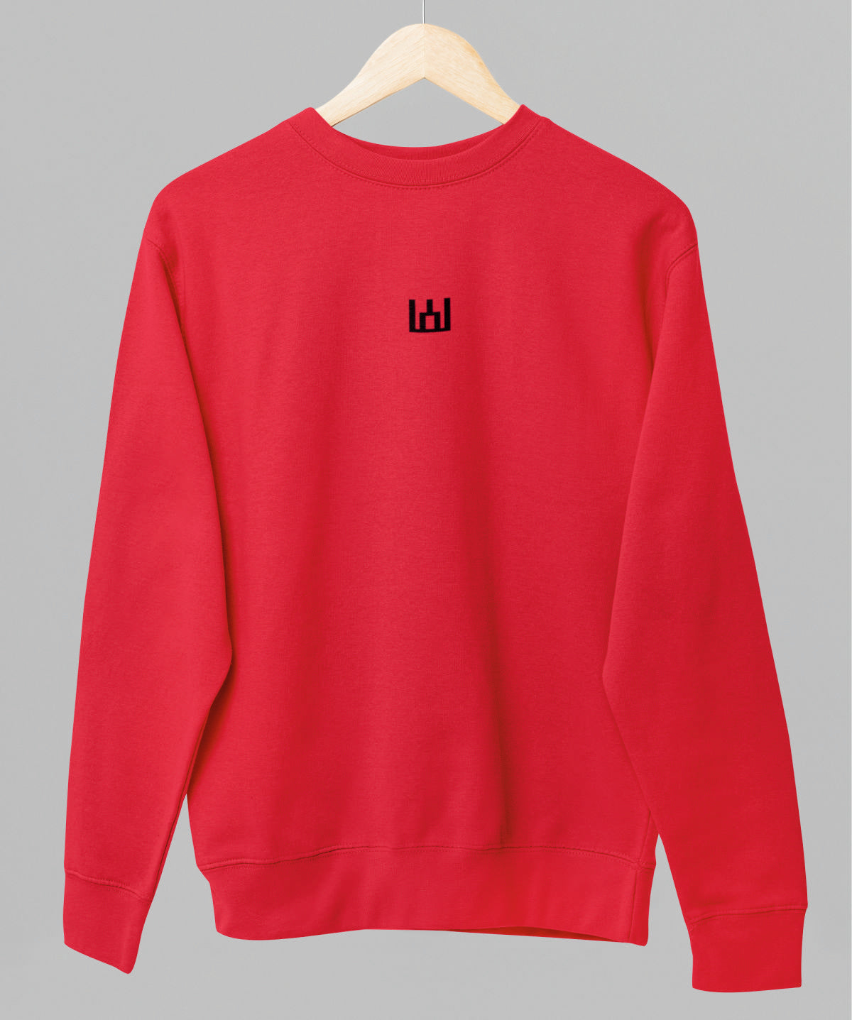 Raudonas džemperis be gobtuvo "Maži juodi gediminaičių stulpai" (M dydis) JUODOJO PENKTADIENIO pasiūlymas!