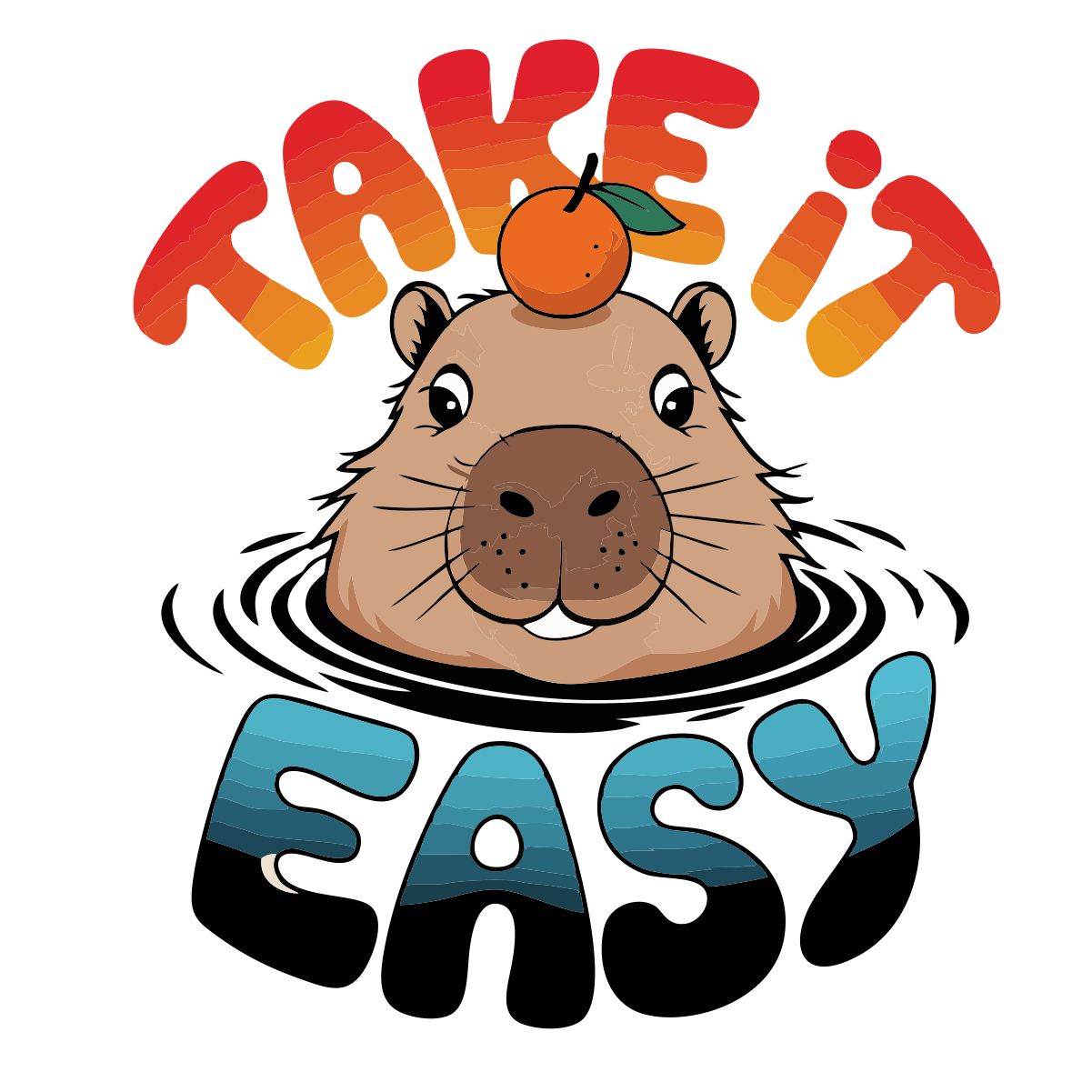 Balti UNISEX marškinėliai "Take it easy"