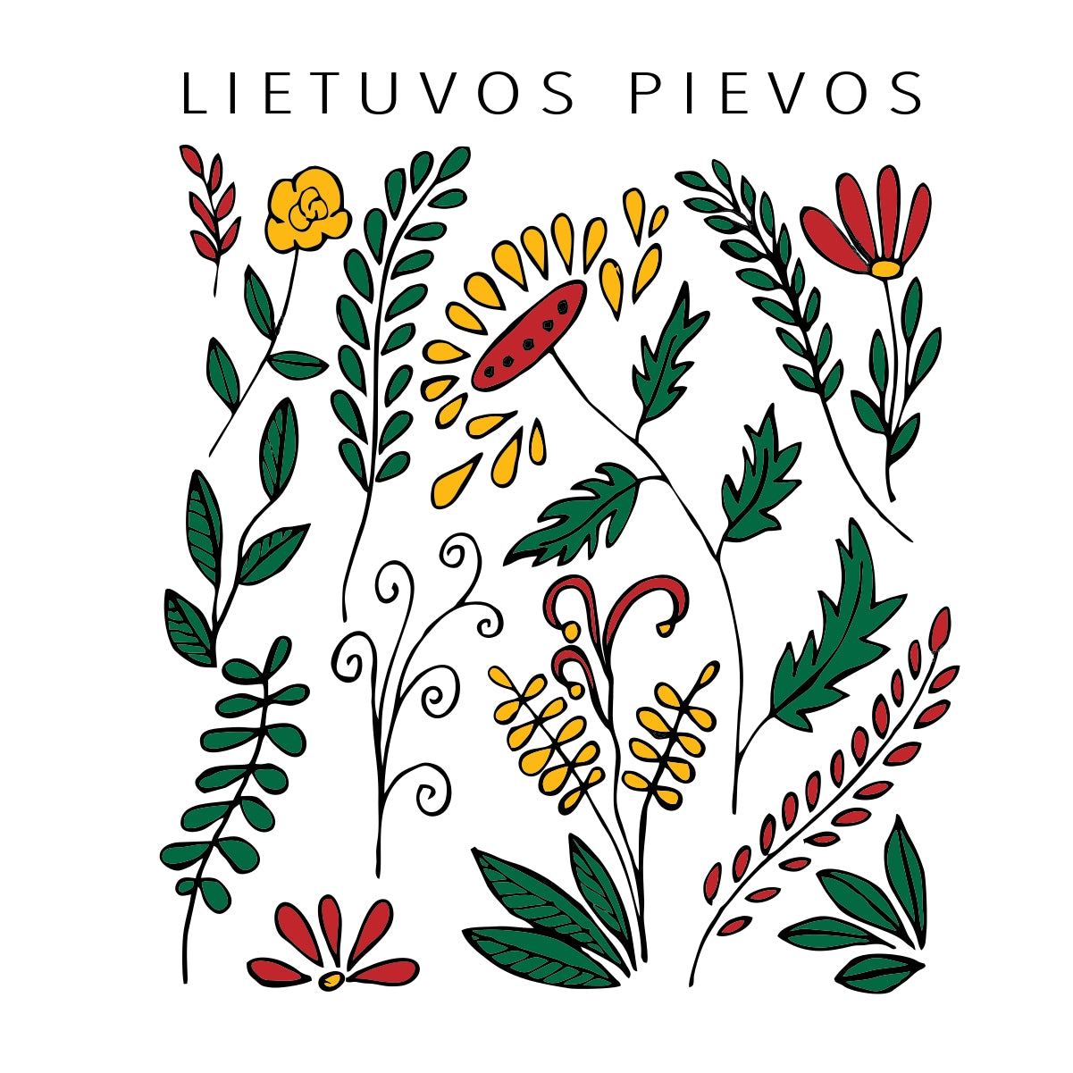 Balti UNISEX marškinėliai "Lietuvos pievos"