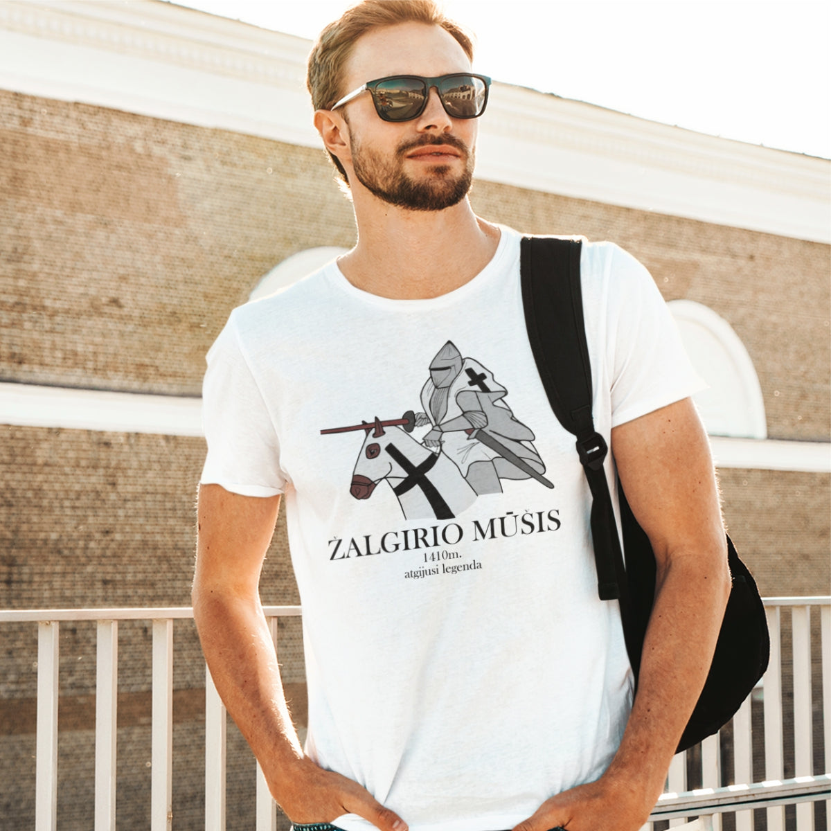 Balti unisex marškinėliai "Žalgirio mūšis"