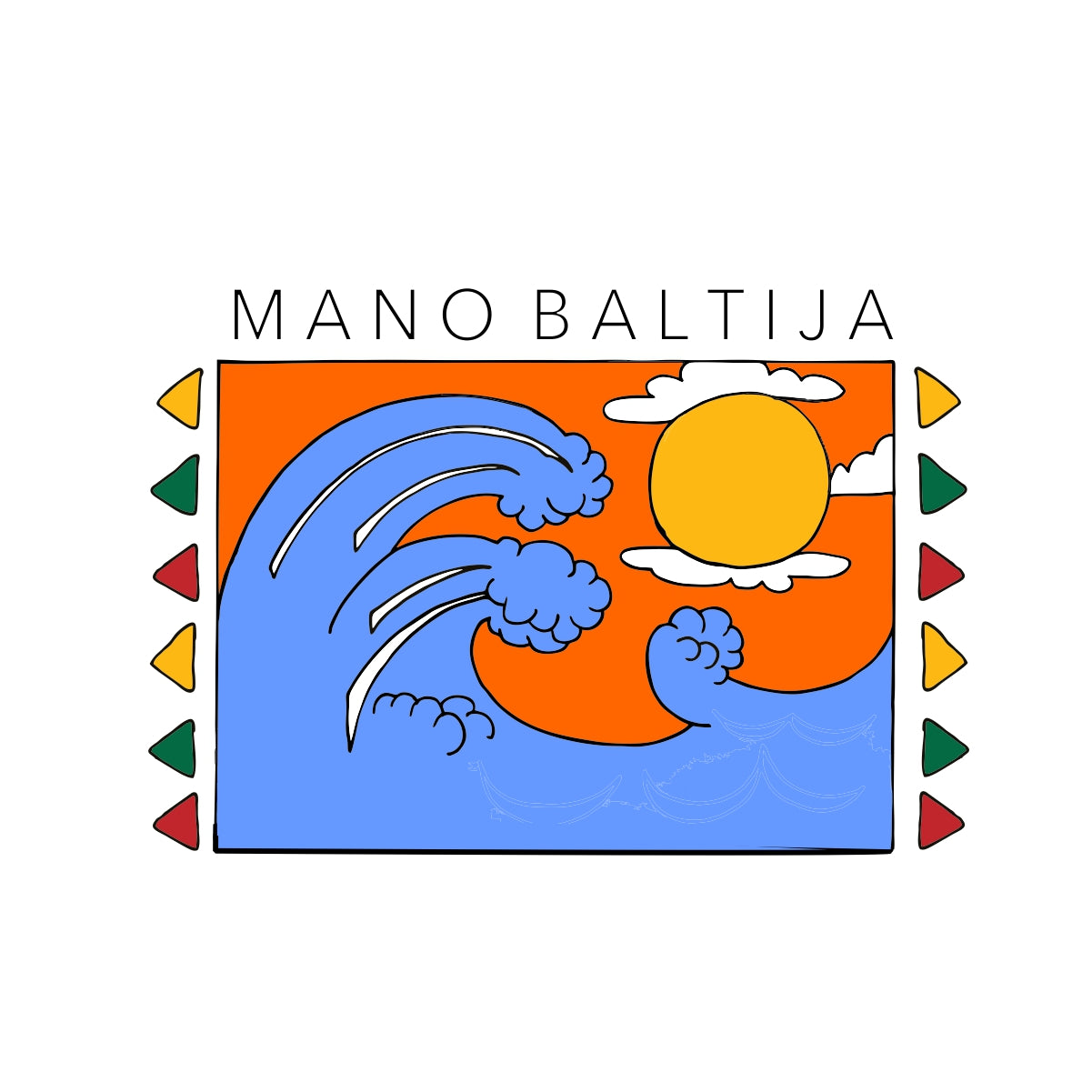 Baltas UNISEX džemperis be gobtuvo "Mano Baltija"