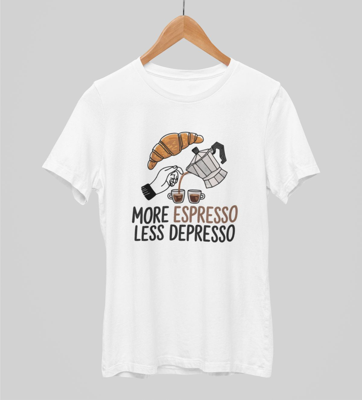 Balti  UNISEX marškinėliai "More espresso"