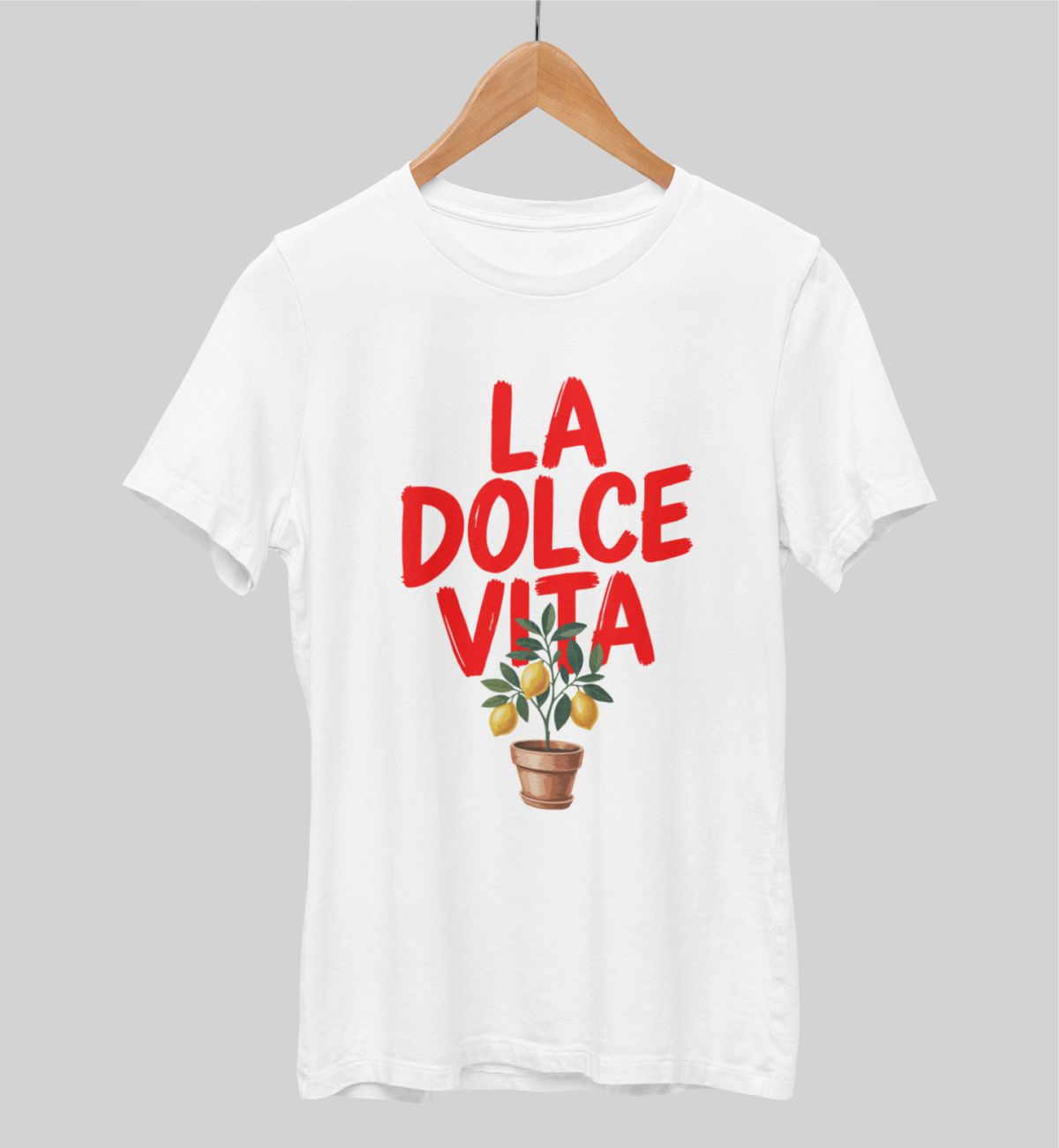 Balti unisex marškinėliai "La dolce vita"