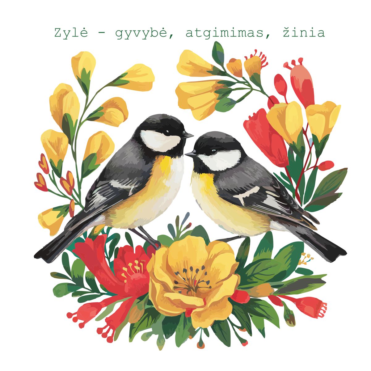 Balti unisex marškinėliai "Zylutės"