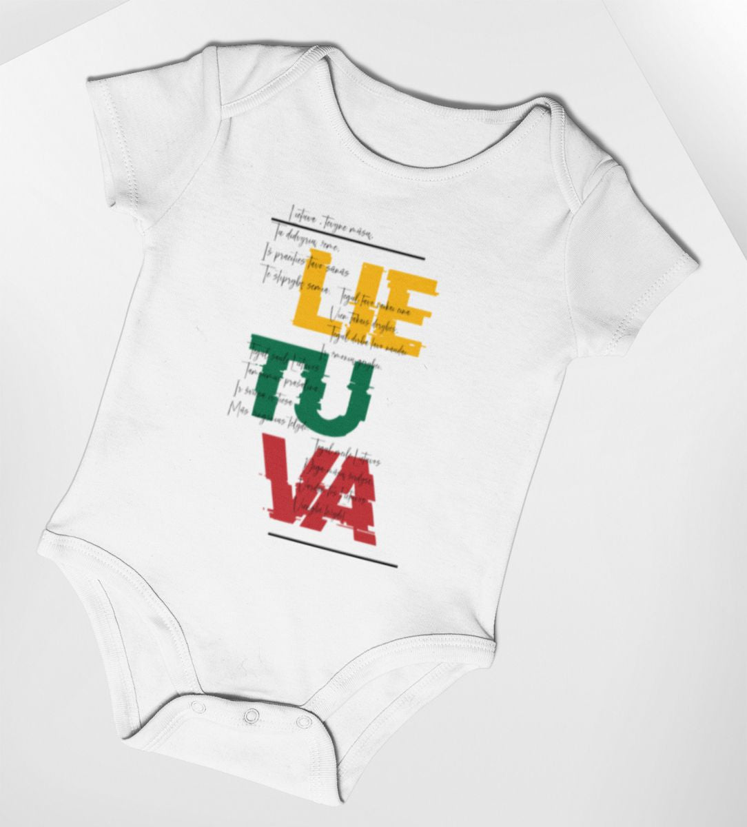 Baltas vaikiškas bodis "Lietuva, Tėvyne mūsų“