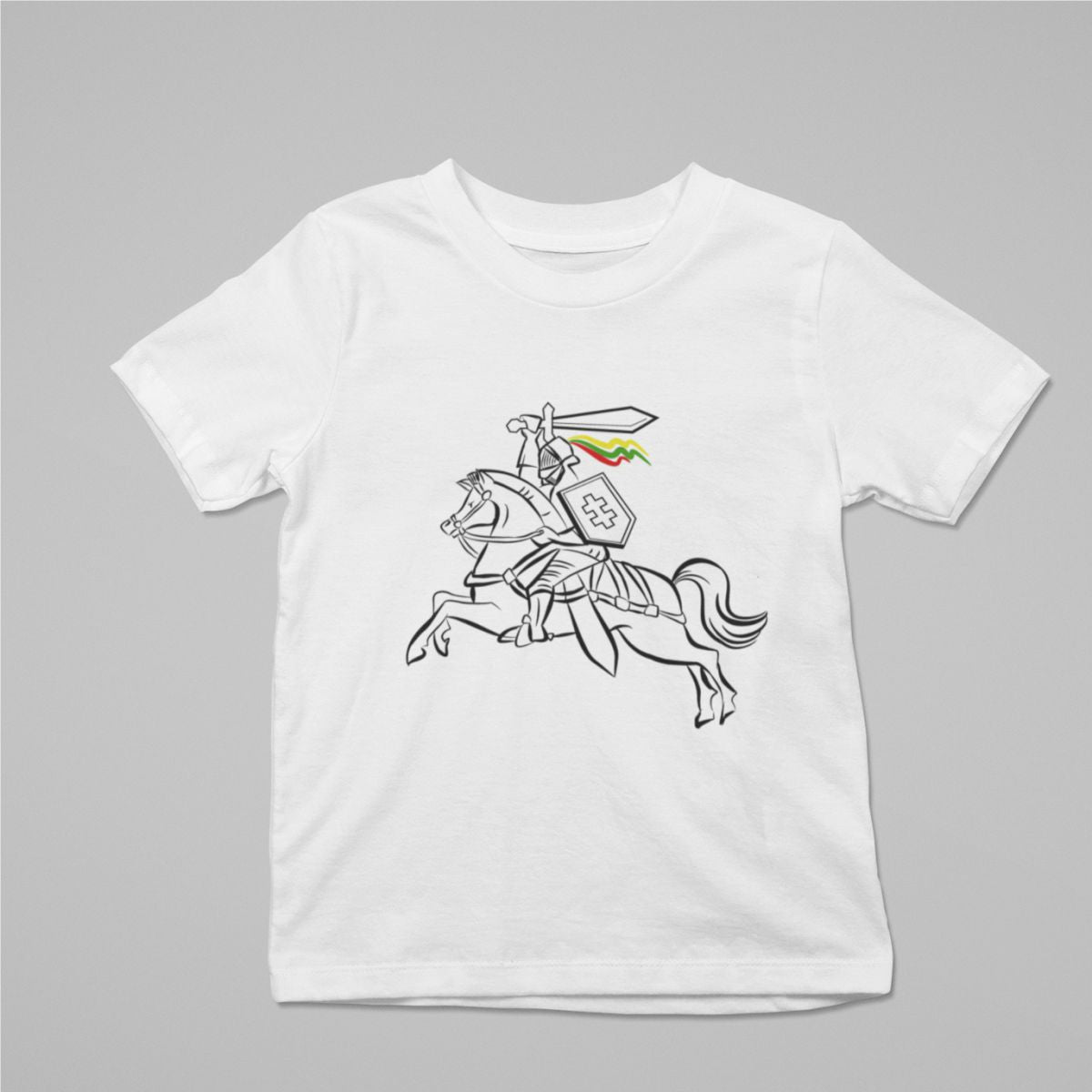 Balti vaikiški marškinėliai "Lietuvos Vytis“