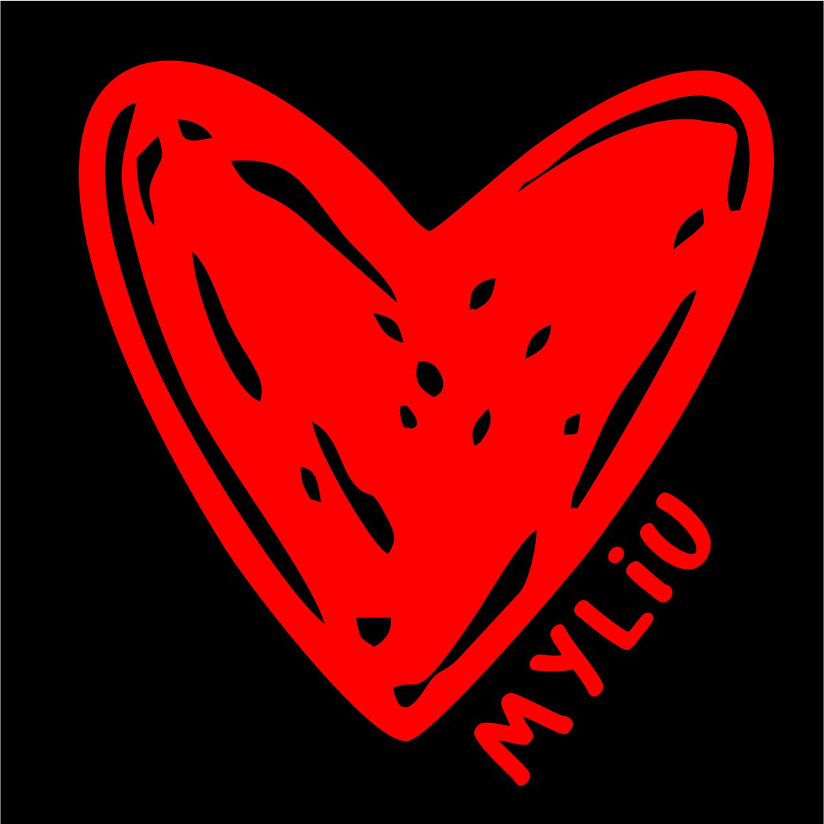 Juodi UNISEX marškinėliai "Myliu širdelė"