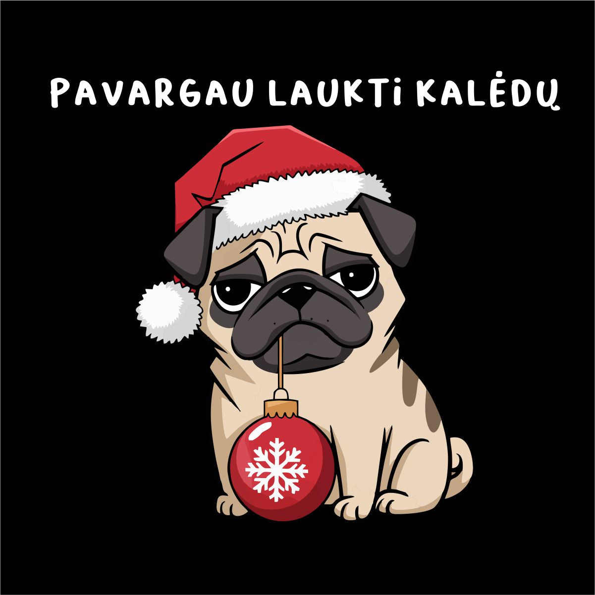 Juodas UNISEX džemperis be gobtuvo "Pavargau laukti Kalėdų"