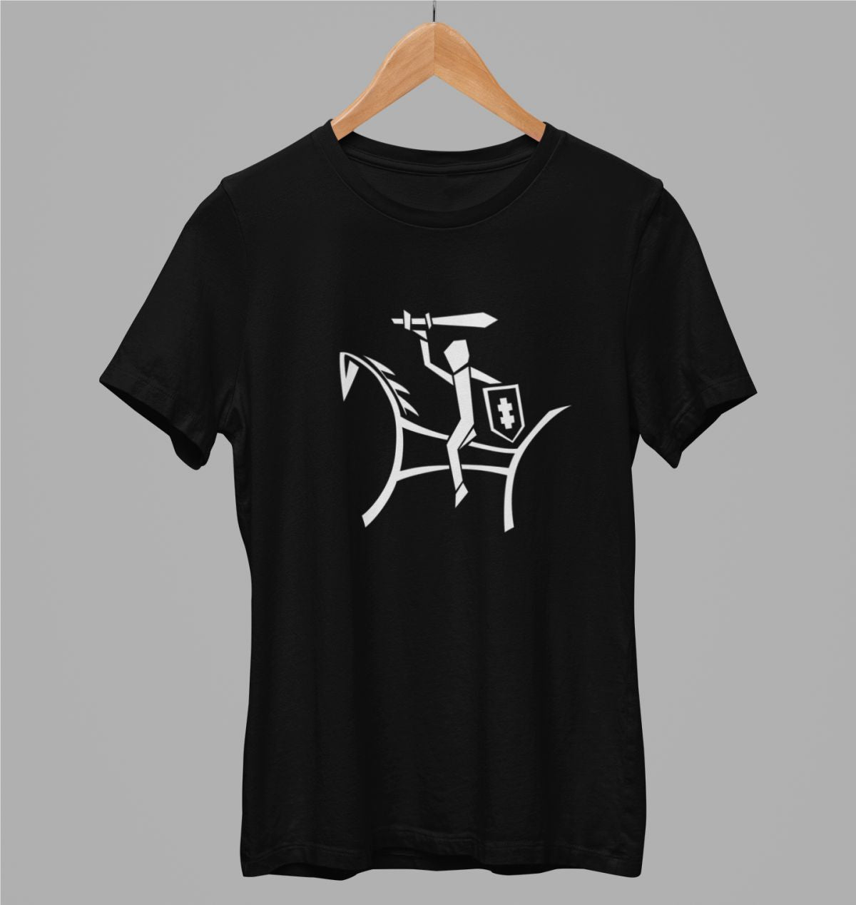 Juodi UNISEX marškinėliai "Abstraktus vytis"