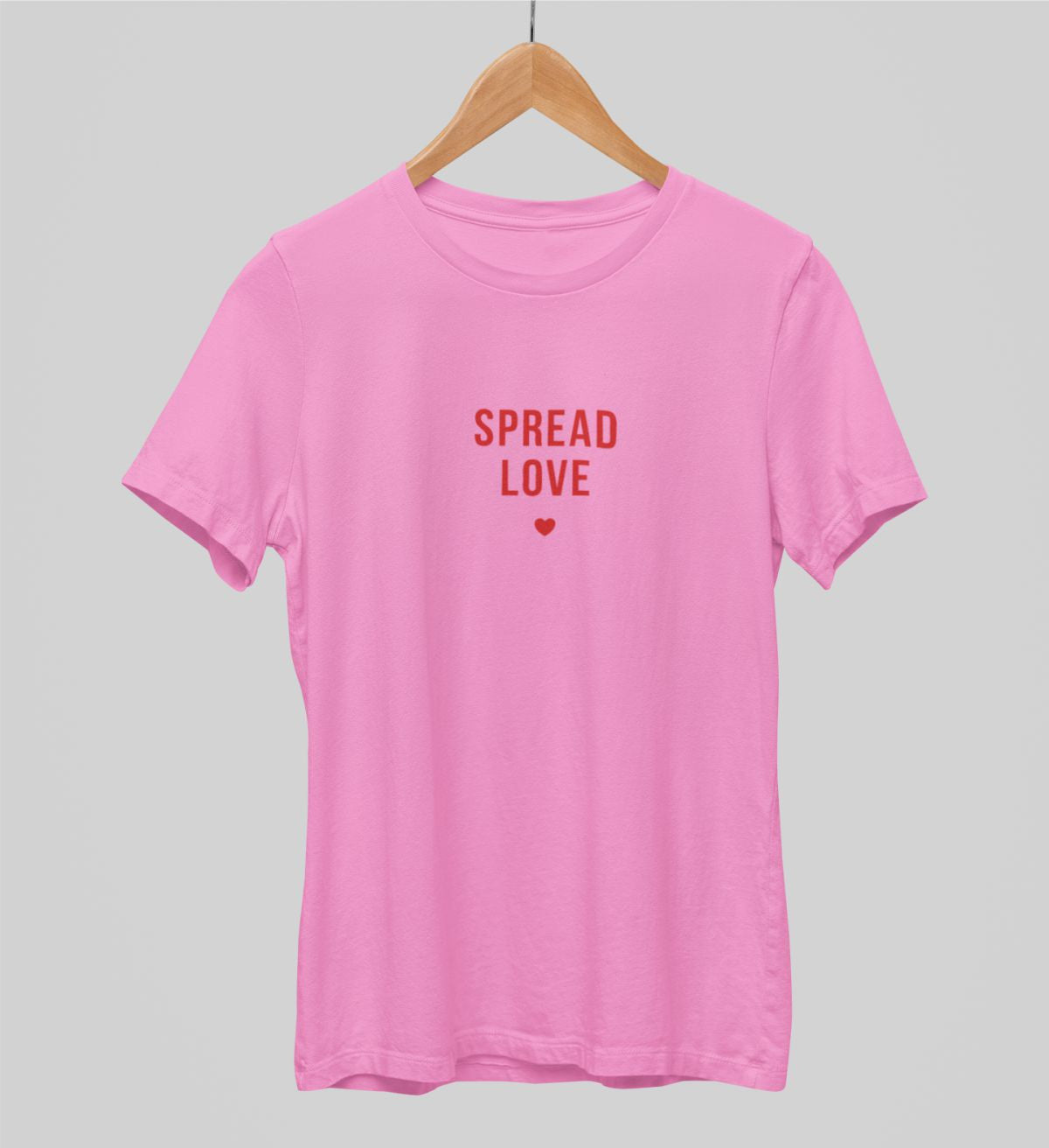 Rožiniai UNISEX marškinėliai "Spread love“