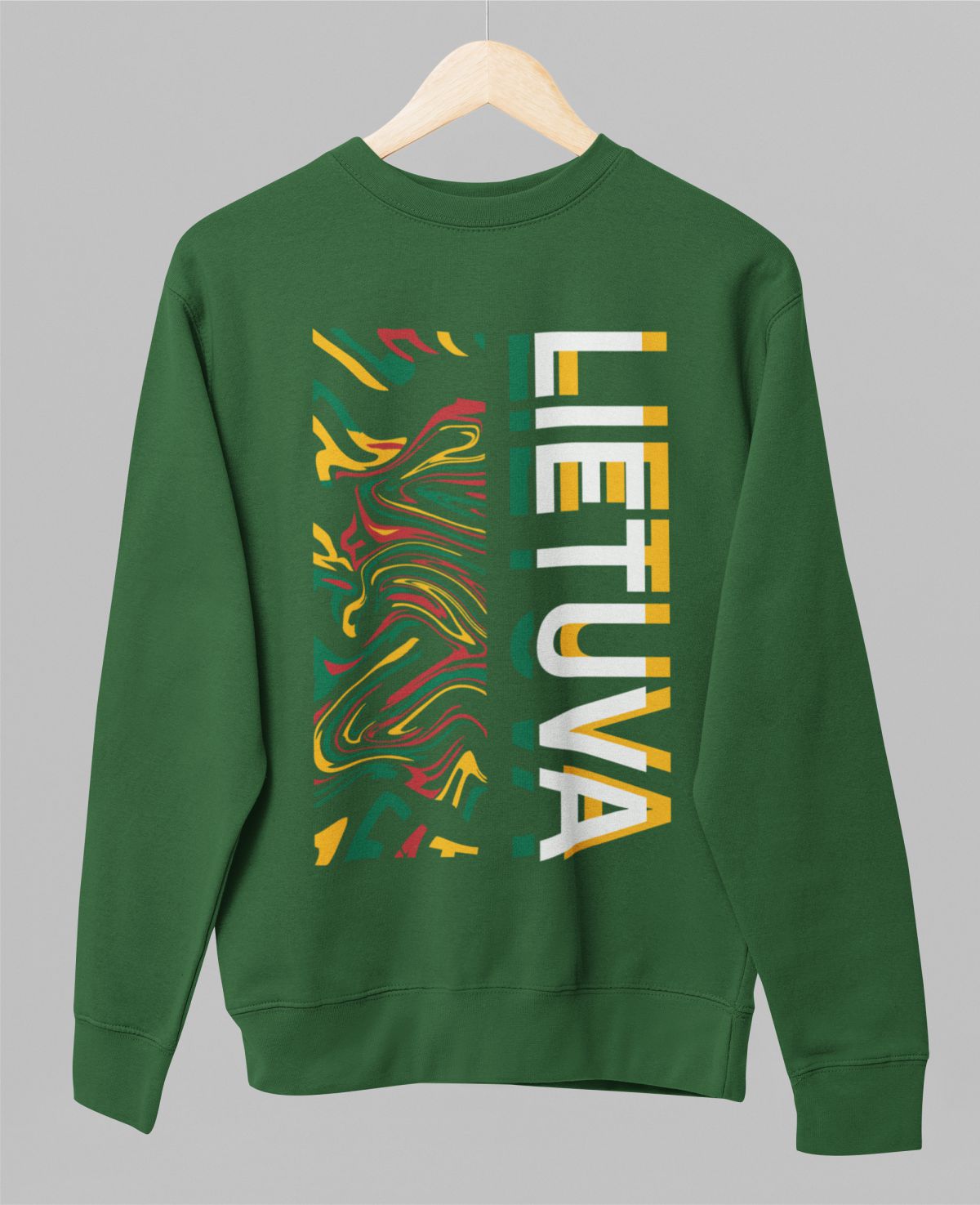 Tamsiai žalias džemperis be gobtuvo "Mano tauta"