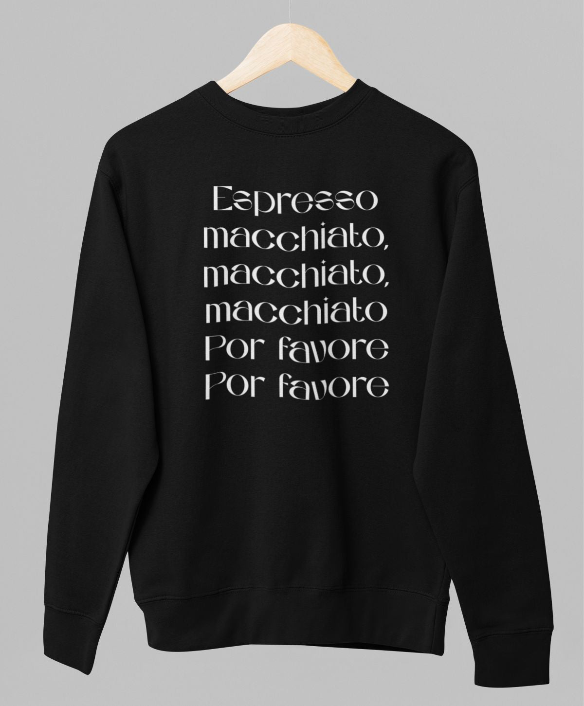 Juodas džemperis be gobtuvo "Espresso"