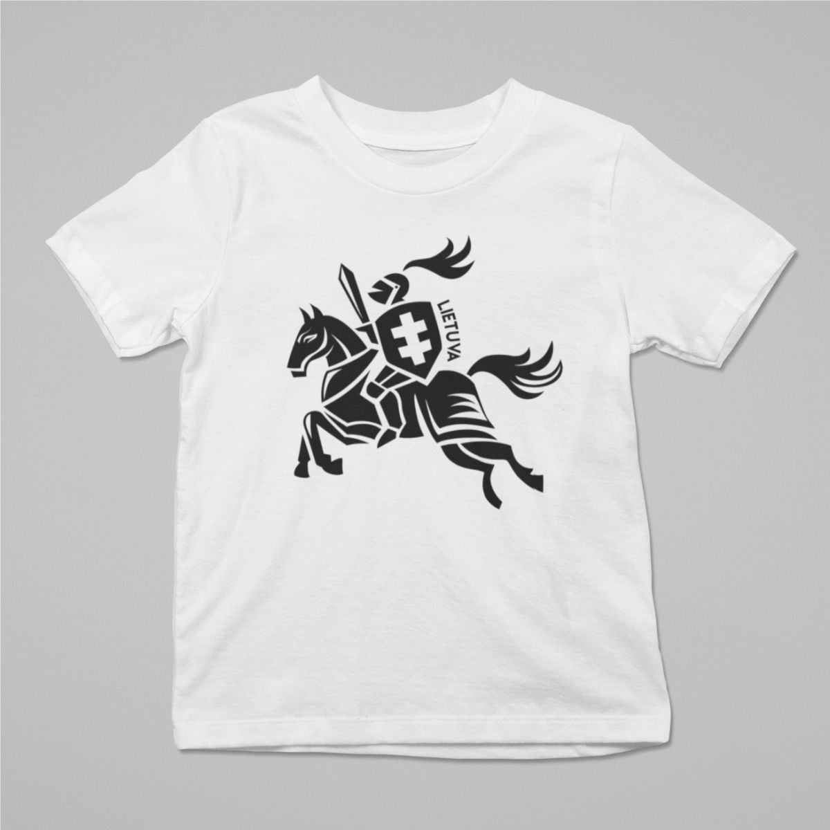 Balti vaikiški marškinėliai "Vienspalvis Vytis“