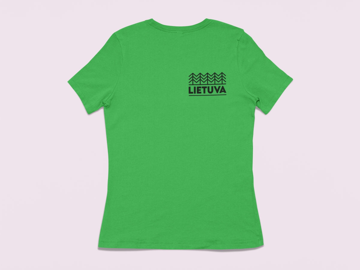 Šviesiai žali moteriški marškinėliai "Lietuvos sengirė ant širdies" PASKUTINIAI VIENETAI (Imperial women)