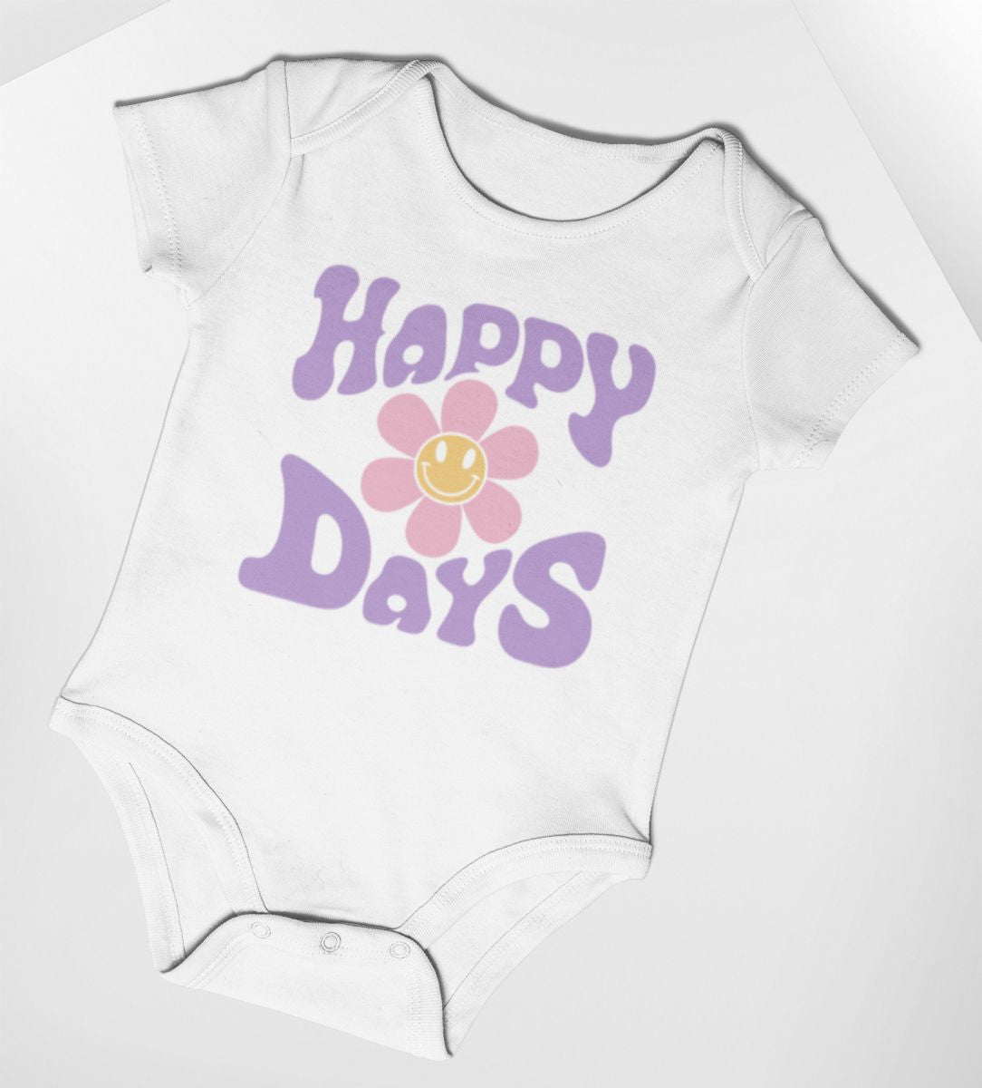 Baltas vaikiškas bodis "Happy days“