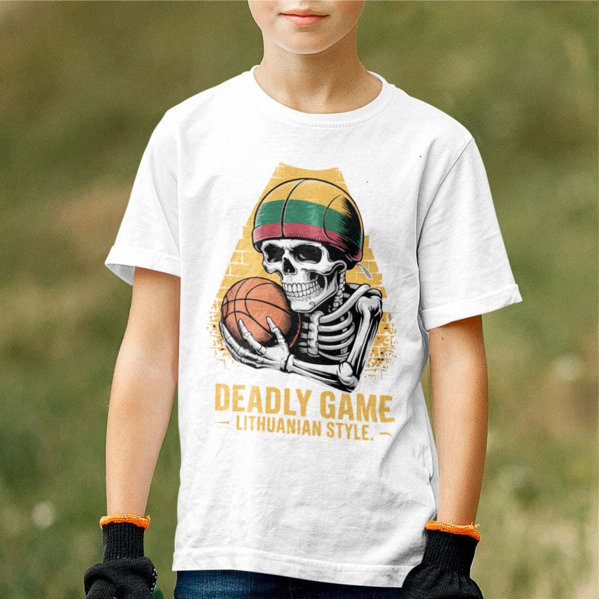 Balti vaikiški marškinėliai "Deadly game"