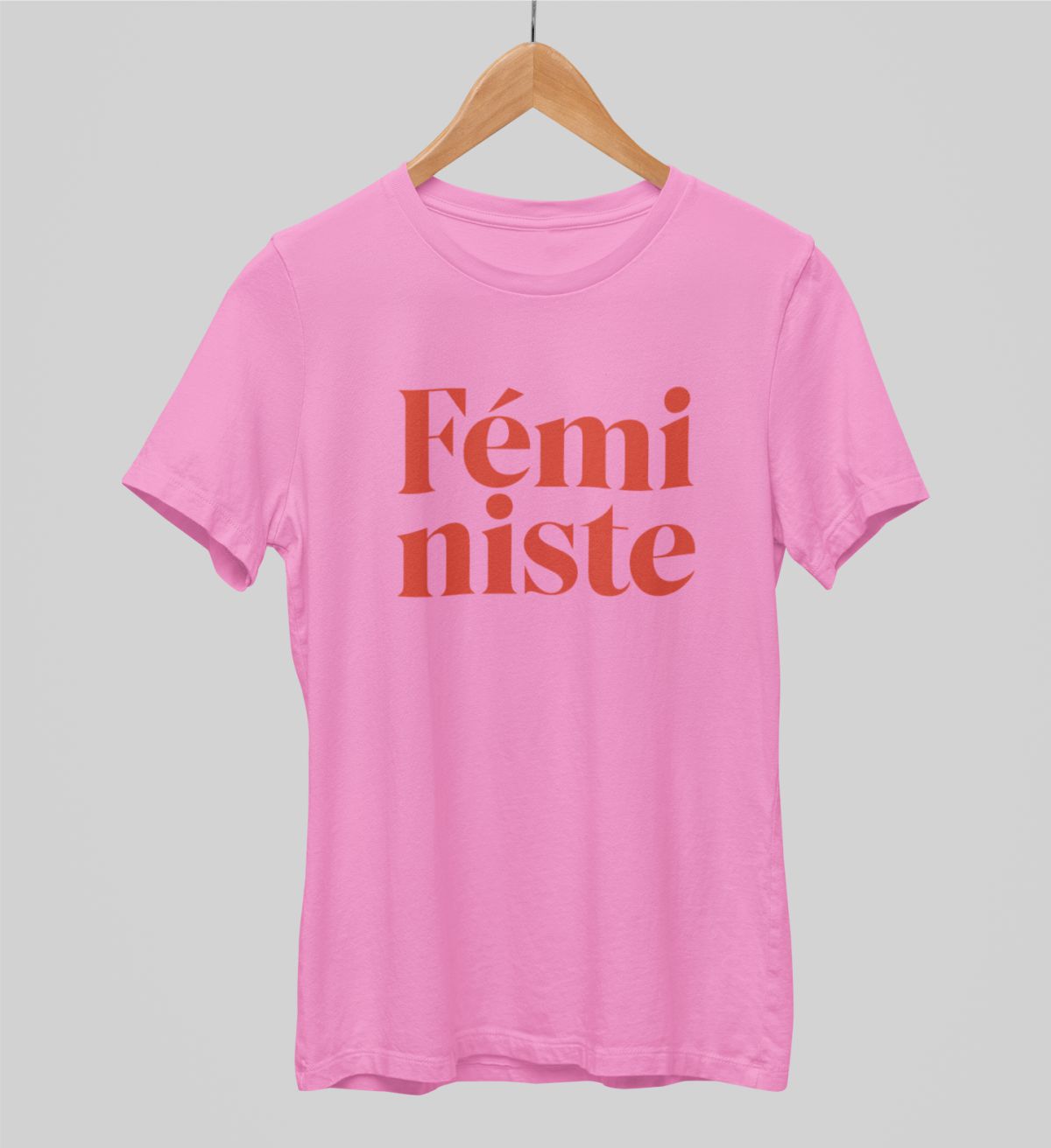 Rožiniai UNISEX marškinėliai "Feministe“