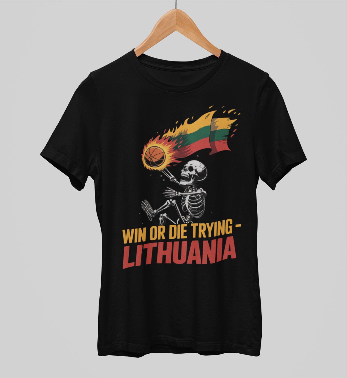 Juodi UNISEX marškinėliai "Win or die"