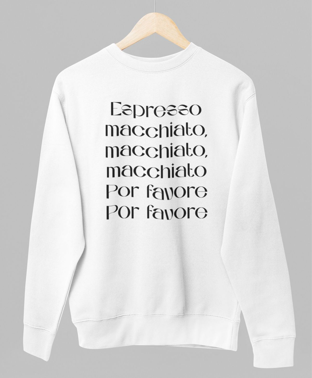 Baltas džemperis be gobtuvo "Espresso"