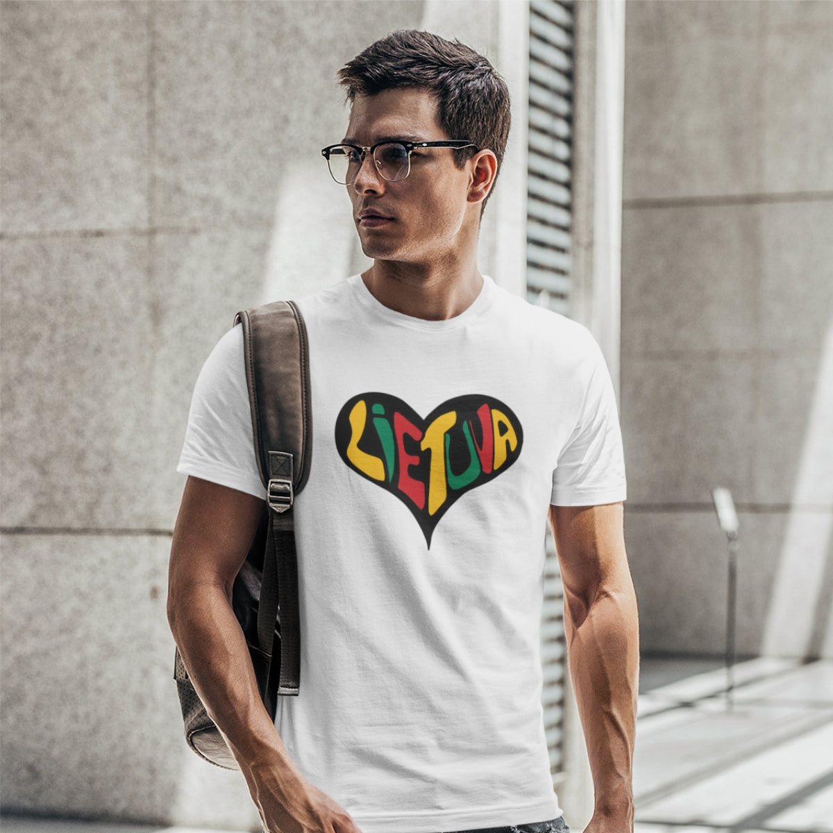 Balti unisex marškinėliai "Lietuvos širdis"