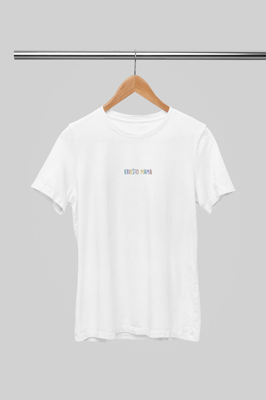 Balti UNISEX marškinėliai "Krikšto mama"