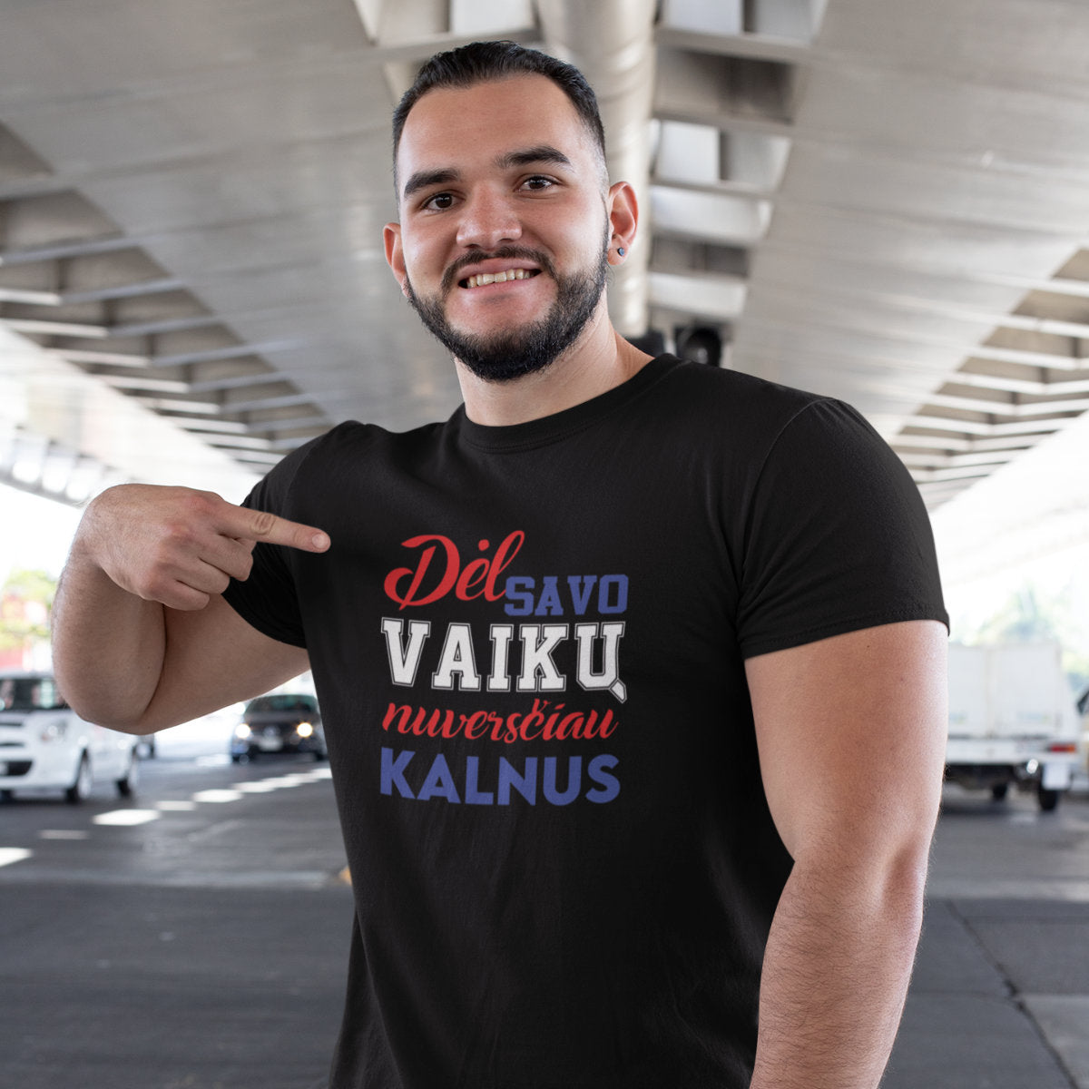 Juodi marškinėliai "Dėl savo vaikų"
