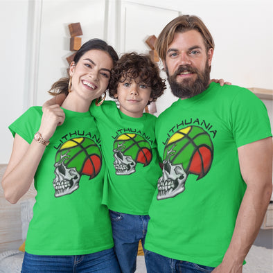 Šviesiai žali marškinėliai šeimoms "Krepšinis iki mirties"
