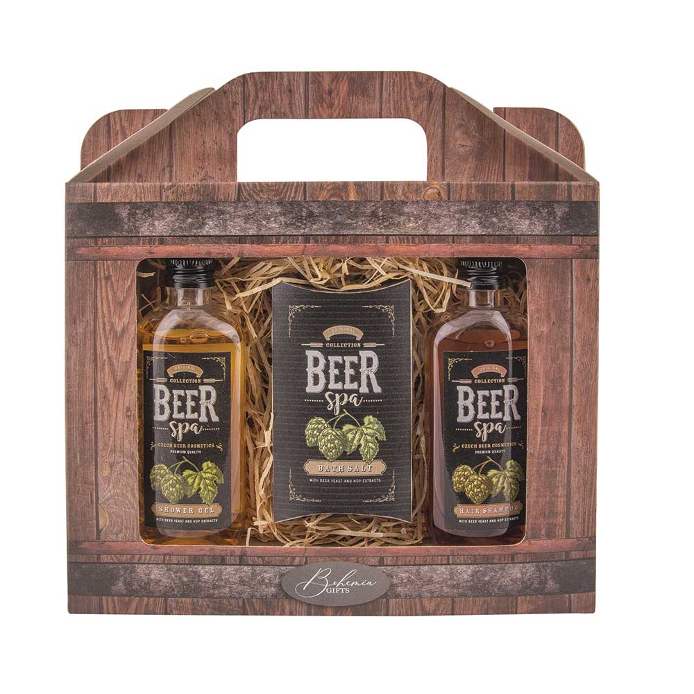 Beer Spa kosmetikos rinkinys - šampūnas 100 ml, dušo želė 100 ml ir vonios druska 150 g