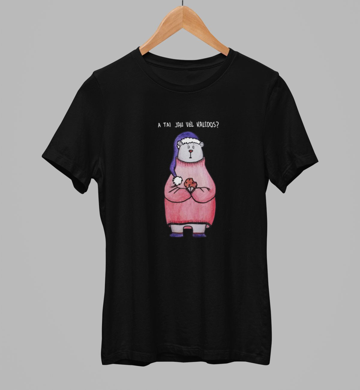 Juodi unisex marškinėliai "A tai jau vėl Kalėdos" (4XL dydis) ŠIURPNAKČIO PASIŪLYMAS