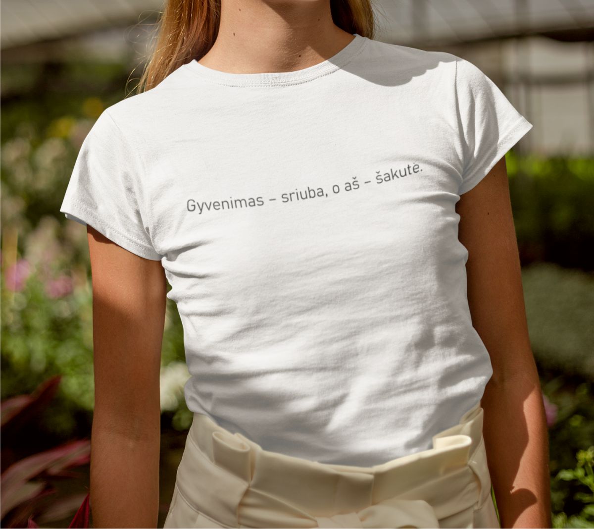 Balti UNISEX marškinėliai "Gyvenimas - sriuba“
