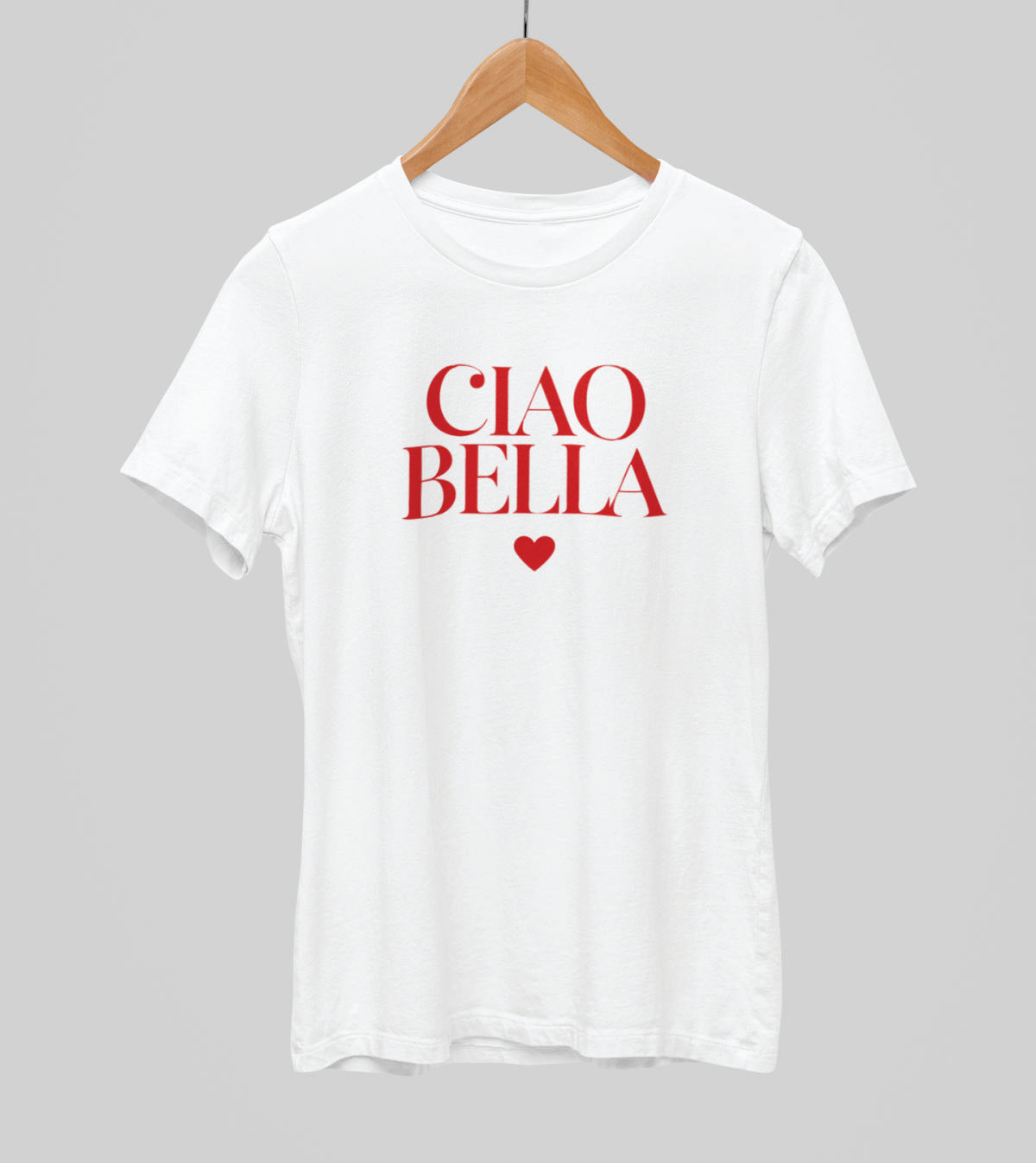 Balti unisex marškinėliai "CIAO BELLA"