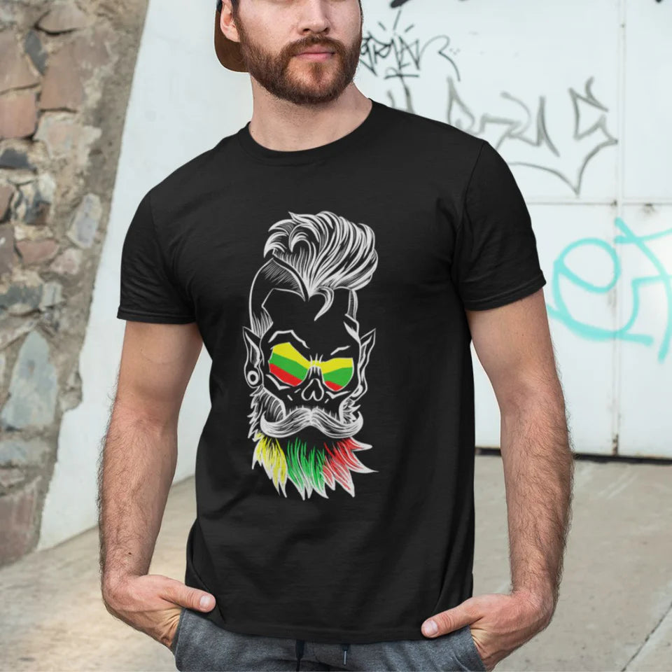 Juodi UNISEX marškinėliai "Barzda" Pagaminta prekė (2XL)