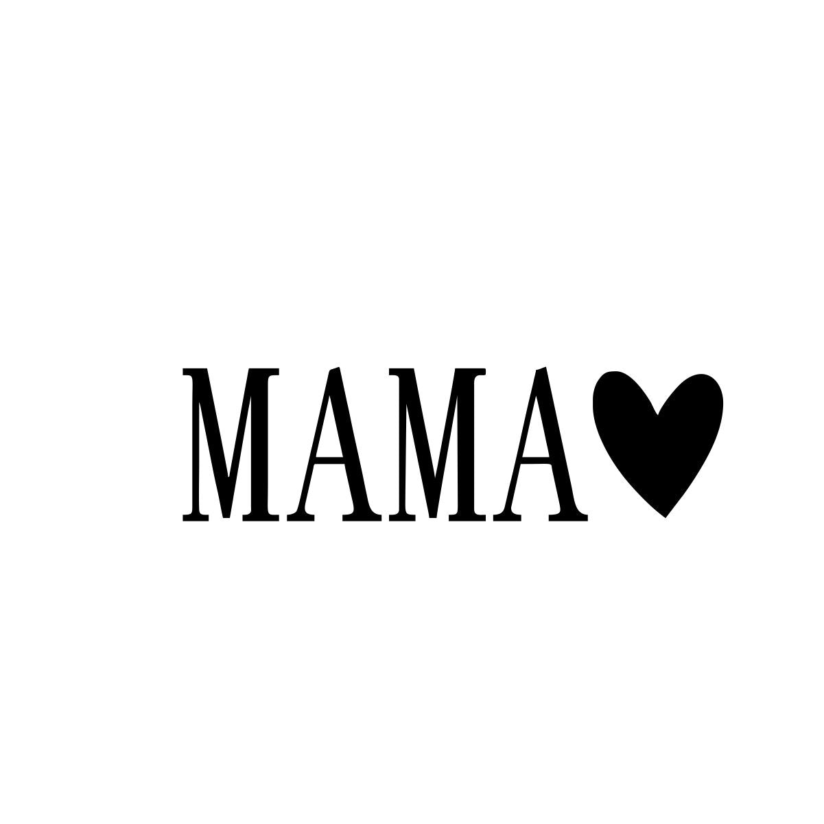 Balti UNISEX marškinėliai "Mama su širdele"