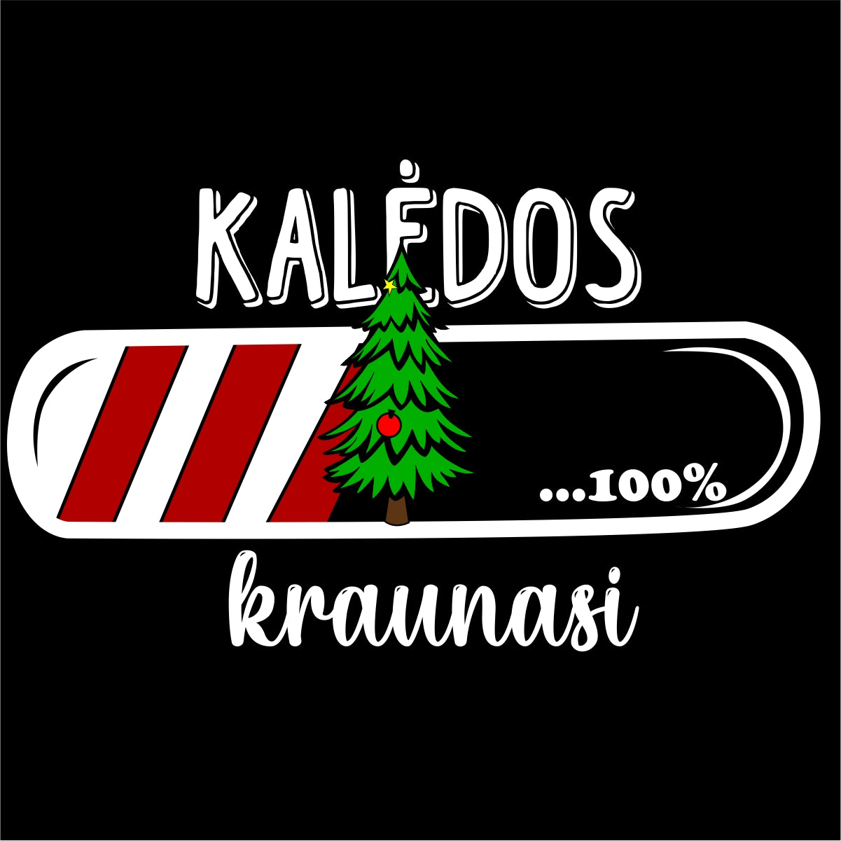 Juodas UNISEX džemperis be gobtuvo "Kalėdos kraunasi 23"