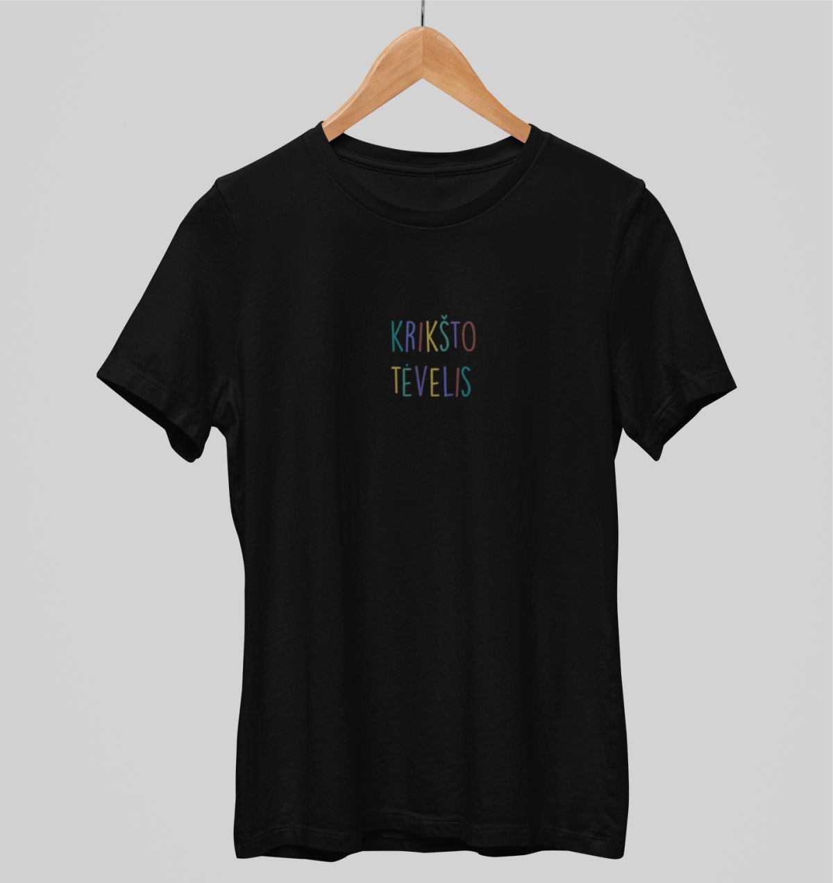 Juodi UNISEX marškinėliai "Krikšto tėvelis"