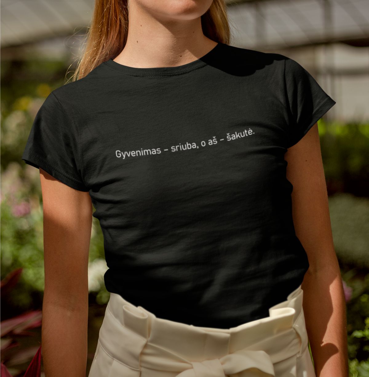 Juodi UNISEX marškinėliai "Gyvenimas - sriuba“