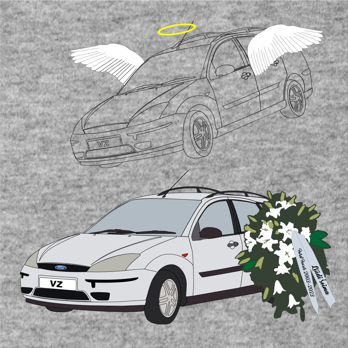 Pilkas VITA ŽIBA džemperis "A.A. Ford Focus"