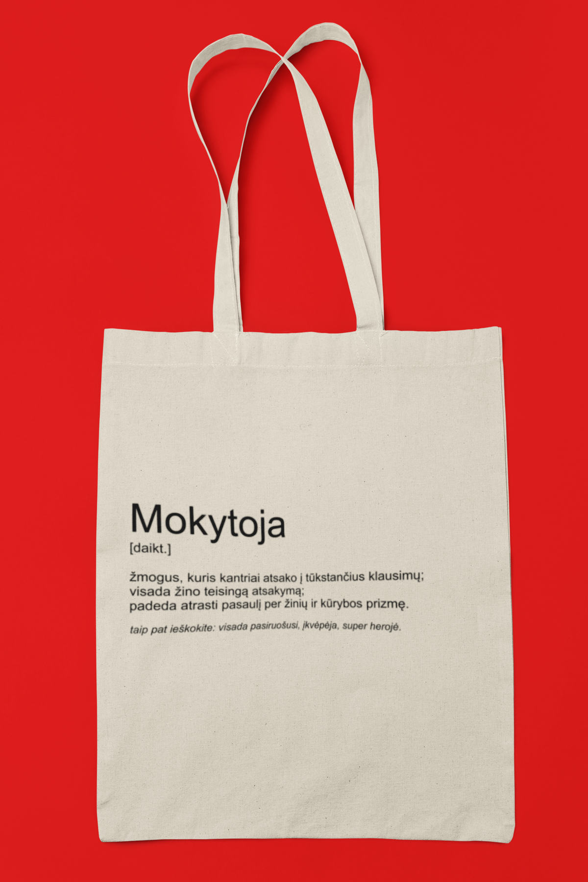 Pirkinių krepšys viengubu dugnu "Mokytoja"