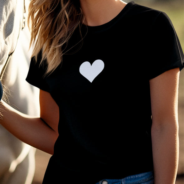 Juodi UNISEX marškinėliai "Didelė širdutė“