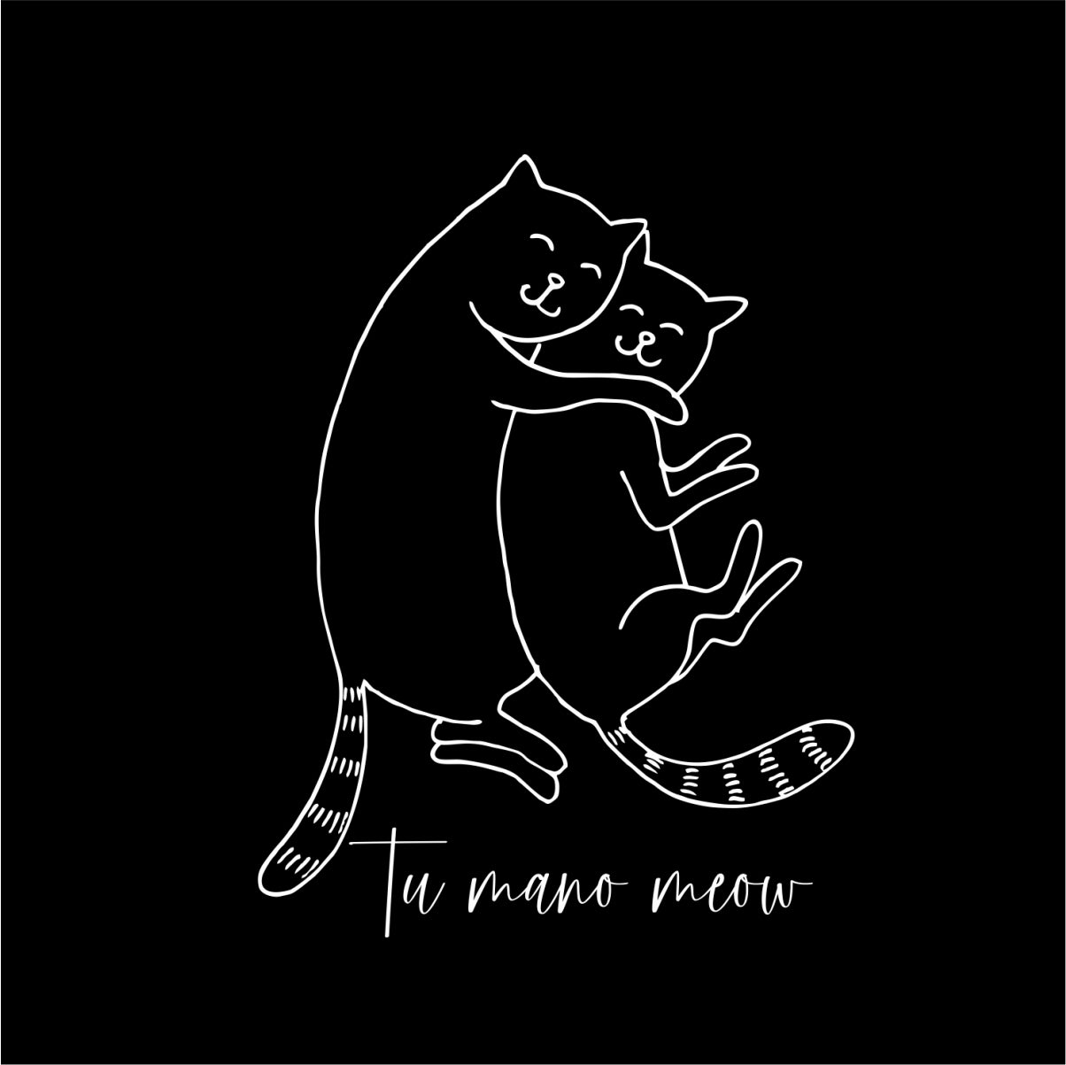 Juodi džemperiai be gobtuvų poroms „Tu esi mano meow“