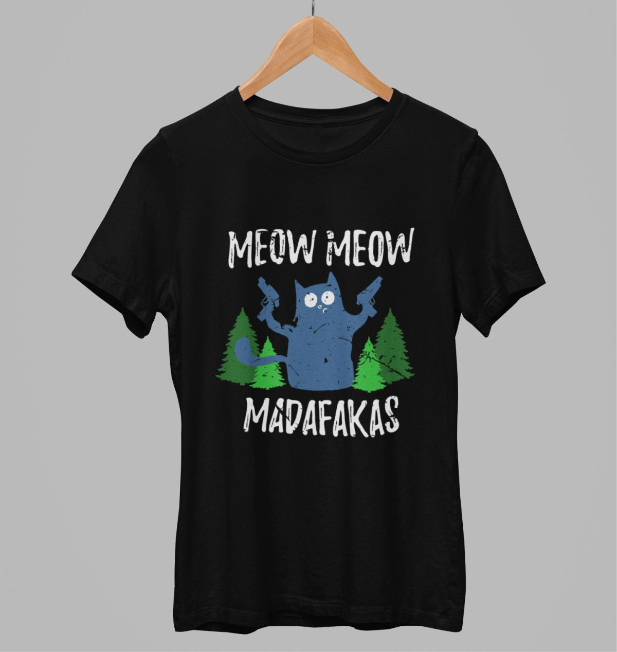 Juodi UNISEX marškinėliai "Meow meow" (S, M, L dydis) JUODOJO PENKTADIENIO pasiūlymas!