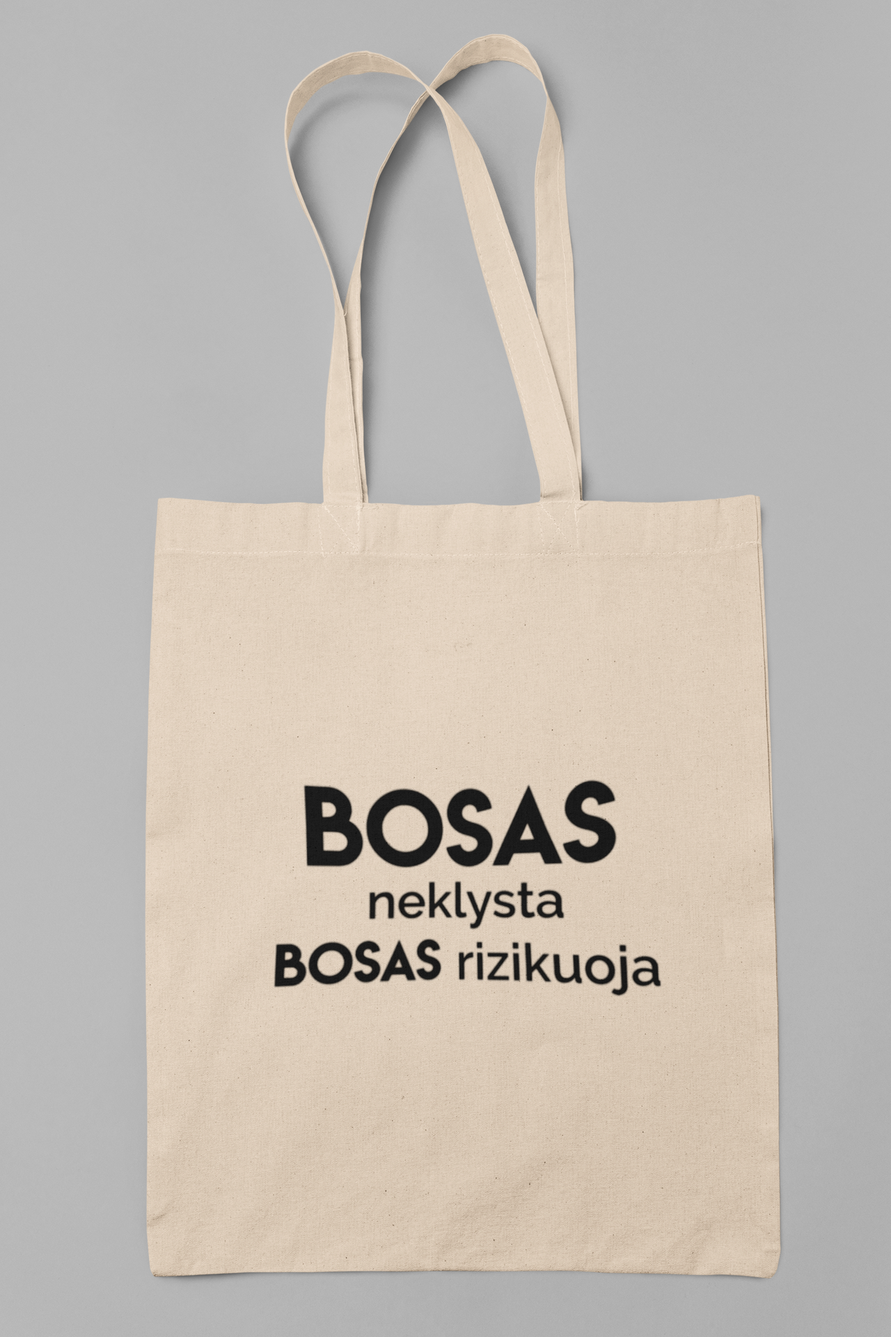 Pirkinių krepšys viengubu dugnu "Bosas rizikuoja"