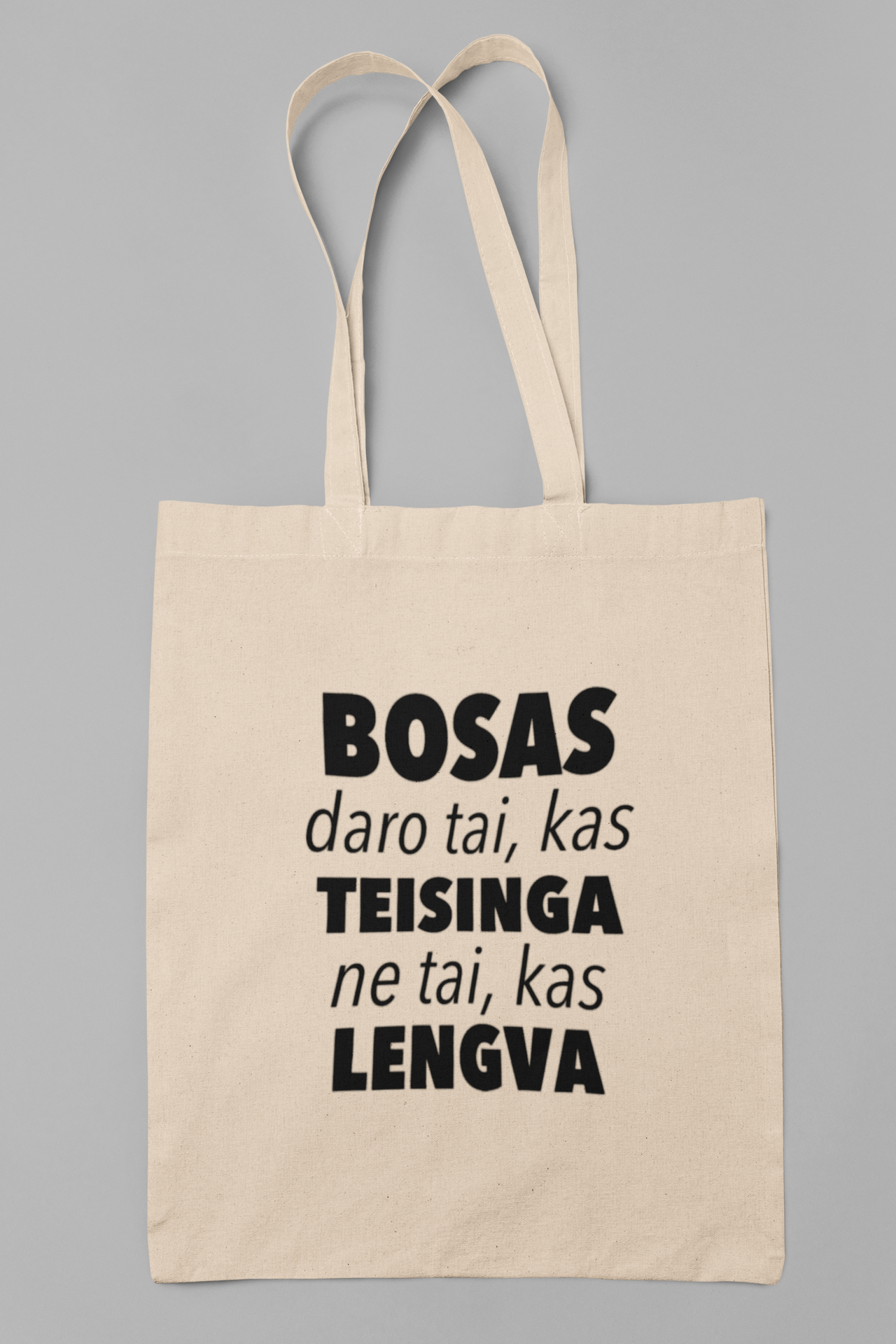 Pirkinių krepšys viengubu dugnu "Bosui nelengva"