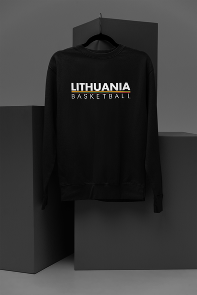 Juodas džemperis be gobtuvo "Lithuania basketball" PASKUTINIAI VIENETAI (XL)