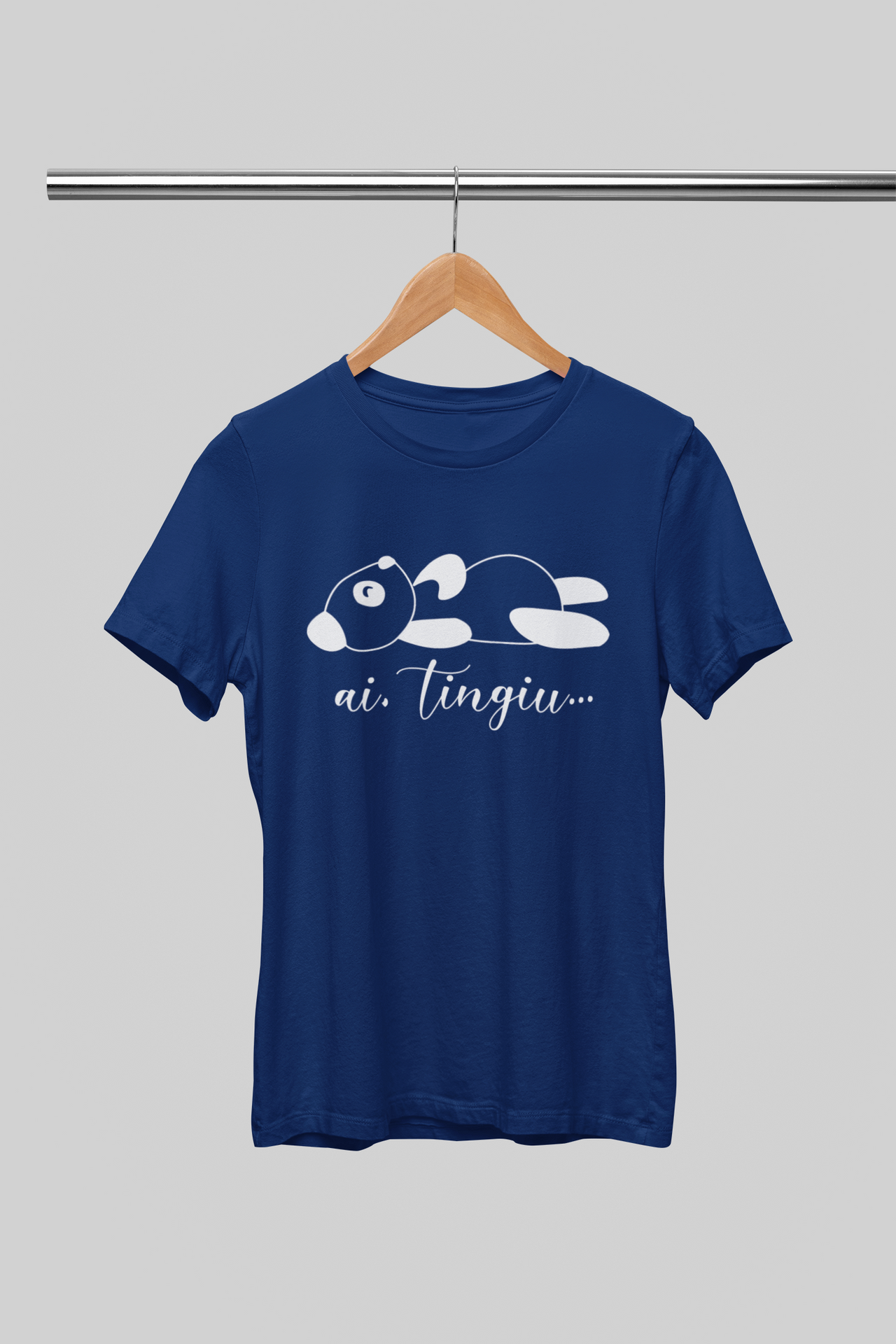 Ultra mėlynos spalvos UNISEX marškinėliai "Tingiu“