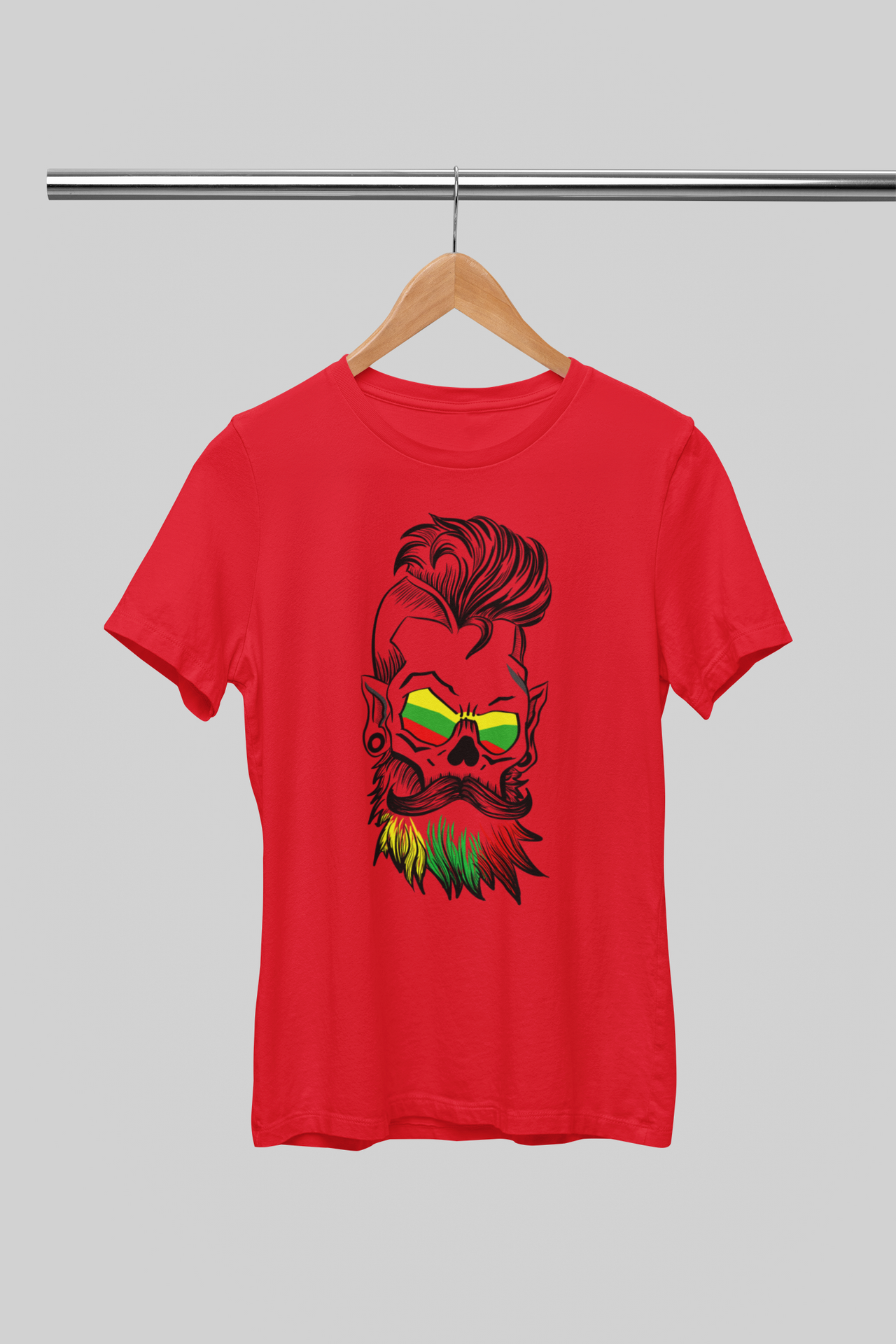 Raudoni UNISEX marškinėliai "Barzda